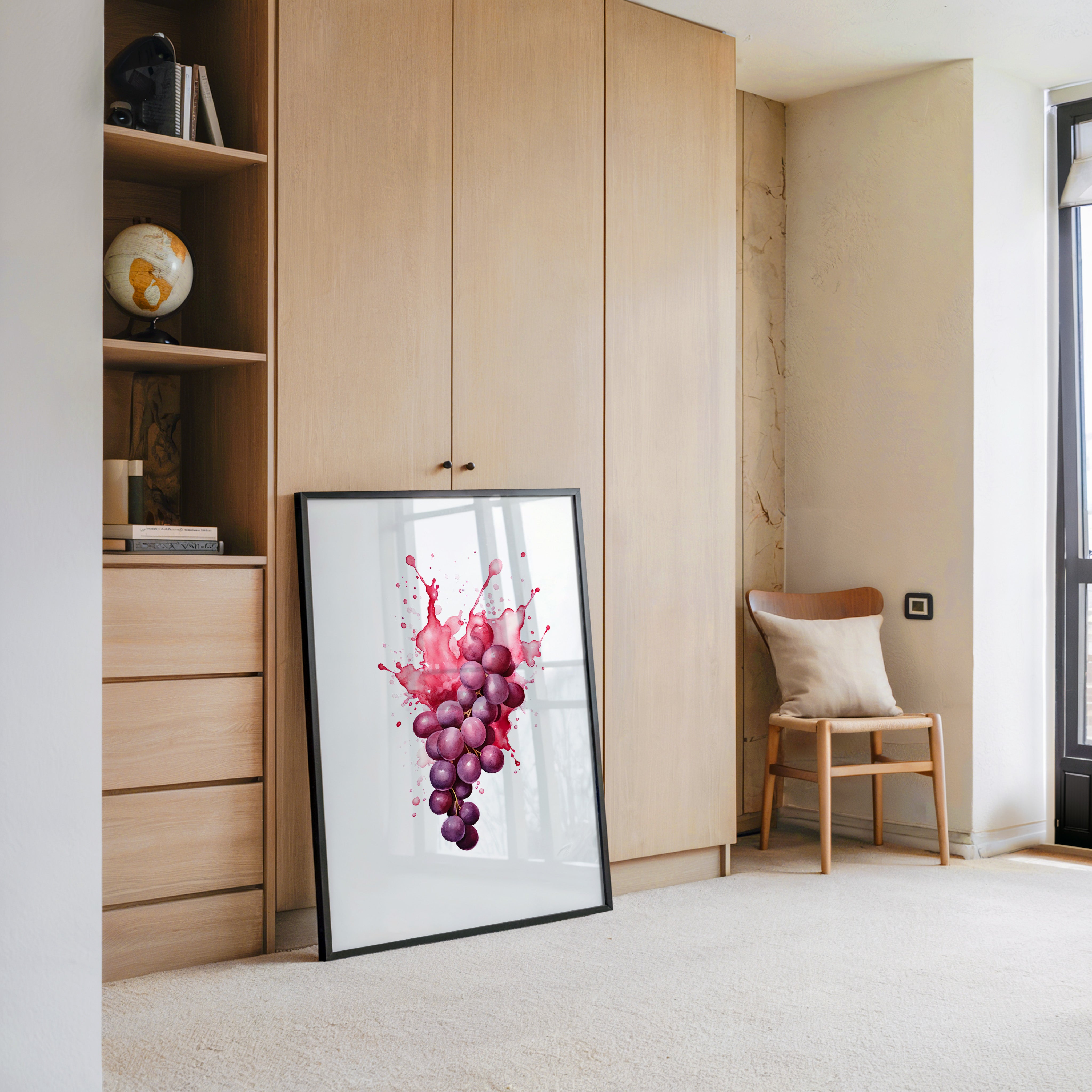 Trauben Aquarell Rot Splash