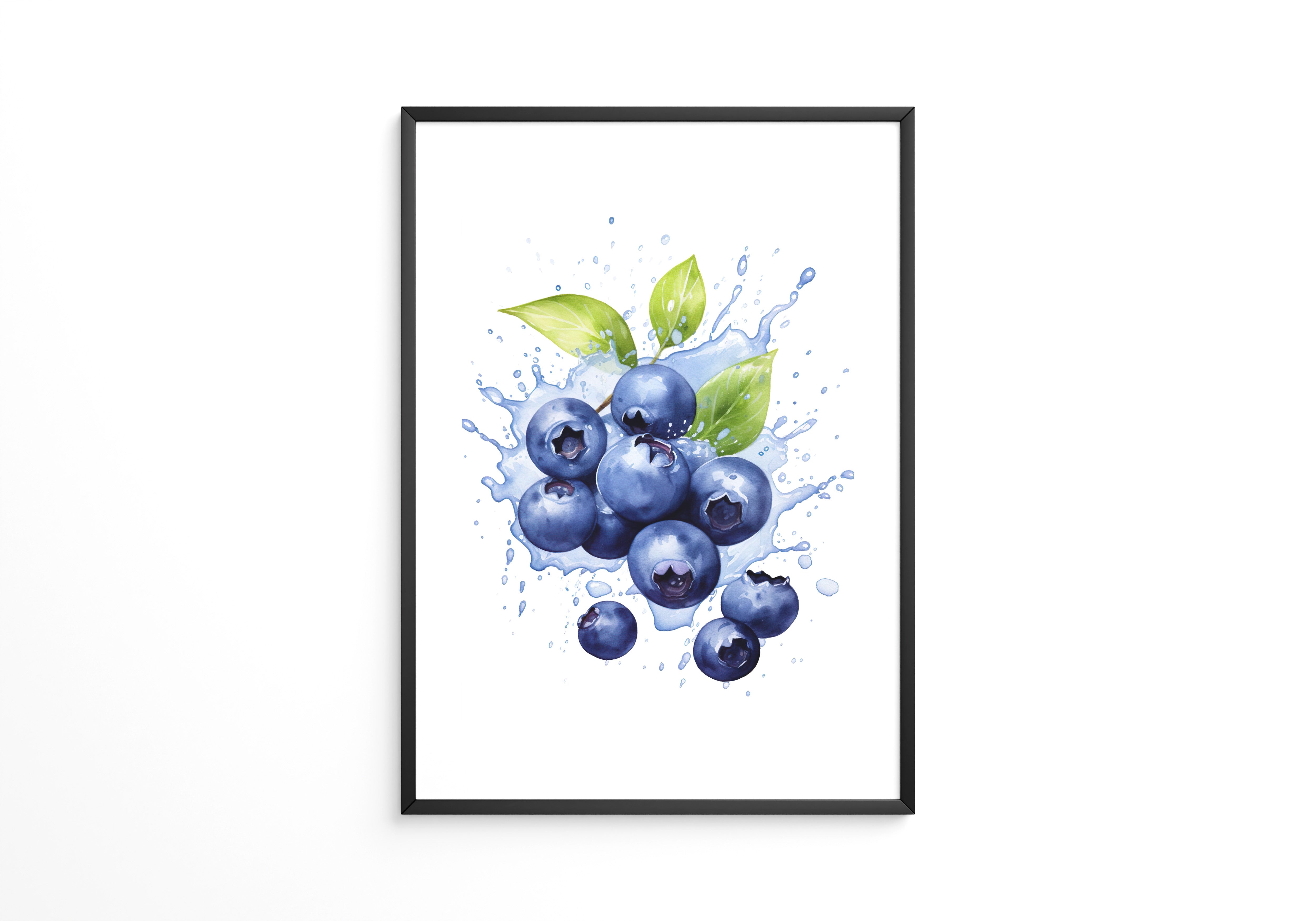 Blaubeeren Splash Aquarell