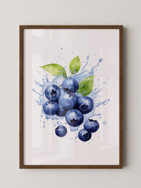 Blaubeeren Splash Aquarell