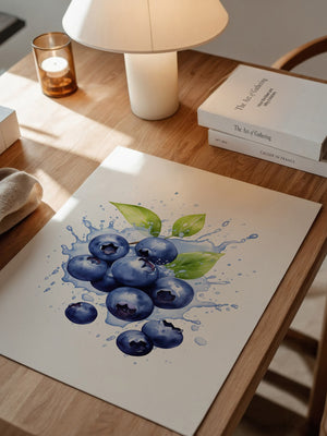 Blaubeeren Splash Aquarell