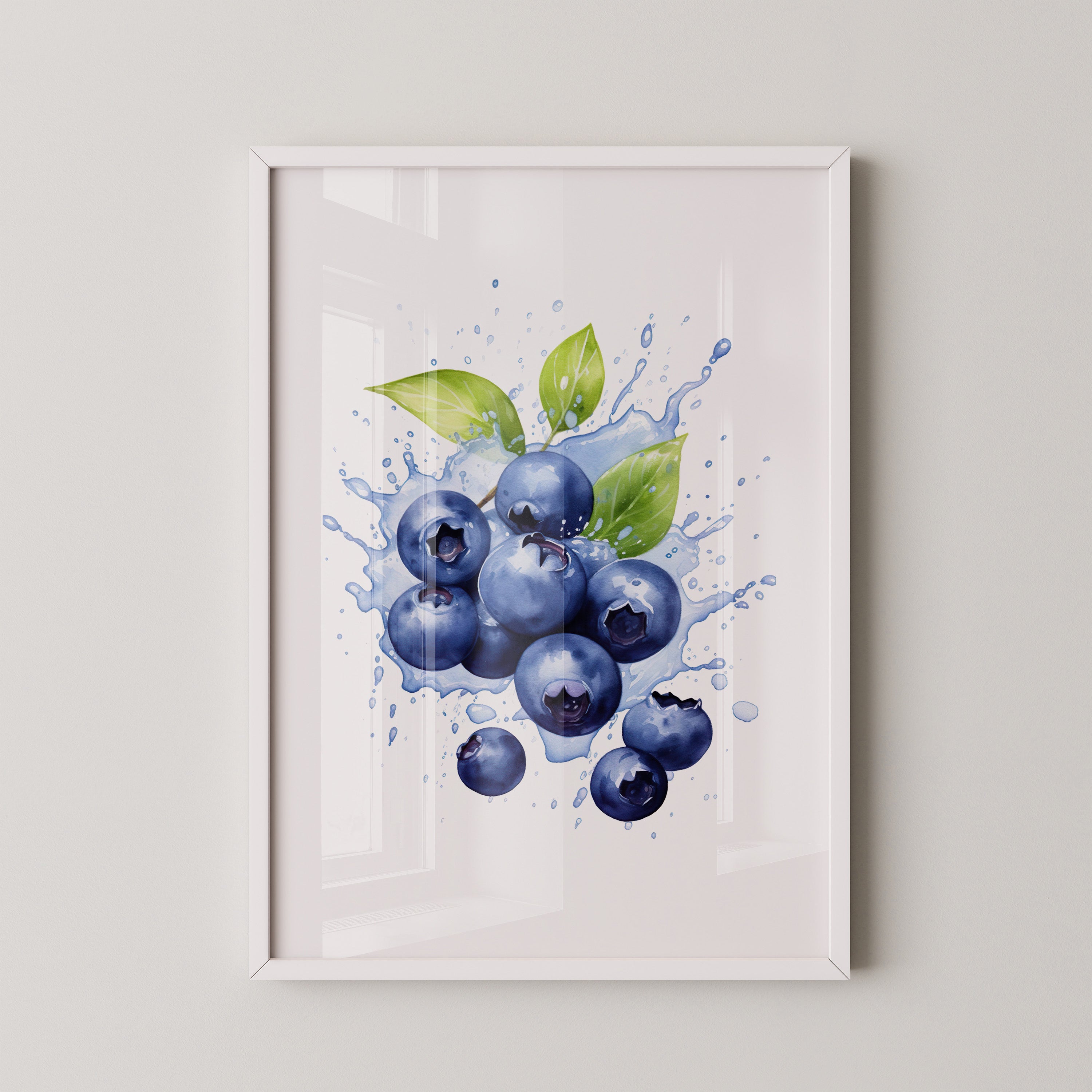 Blaubeeren Splash Aquarell