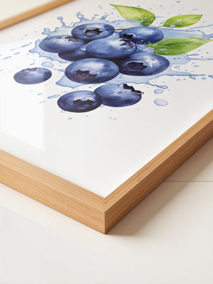 Blaubeeren Splash Aquarell