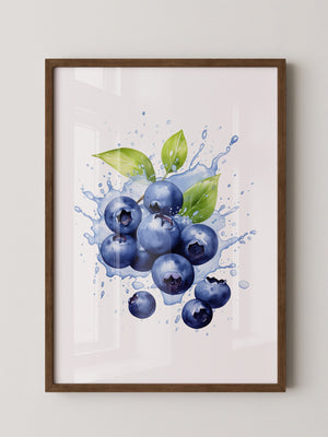Blaubeeren Splash Aquarell
