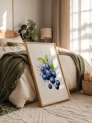 Blaubeeren Splash Aquarell
