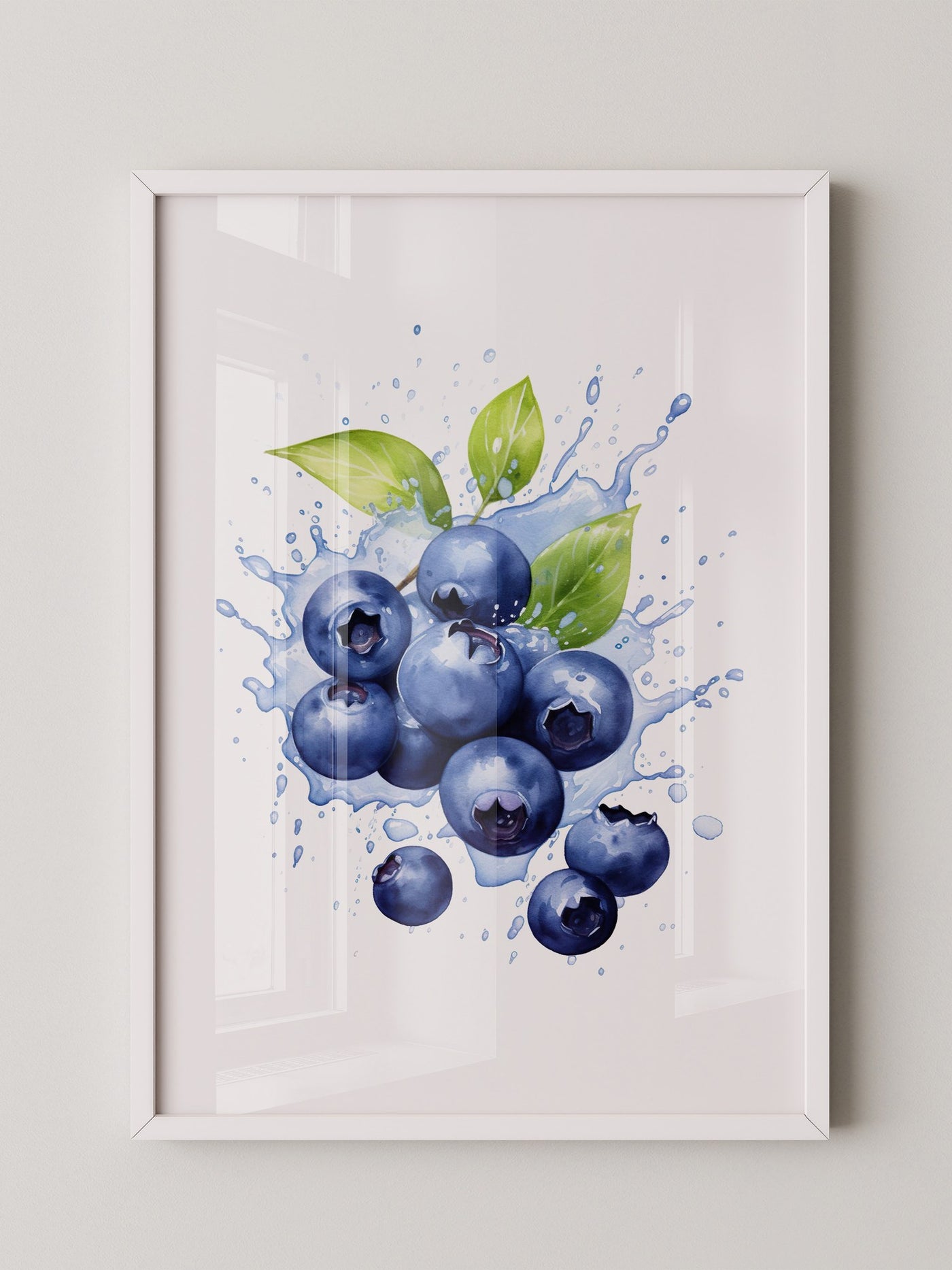 Blaubeeren Splash Aquarell