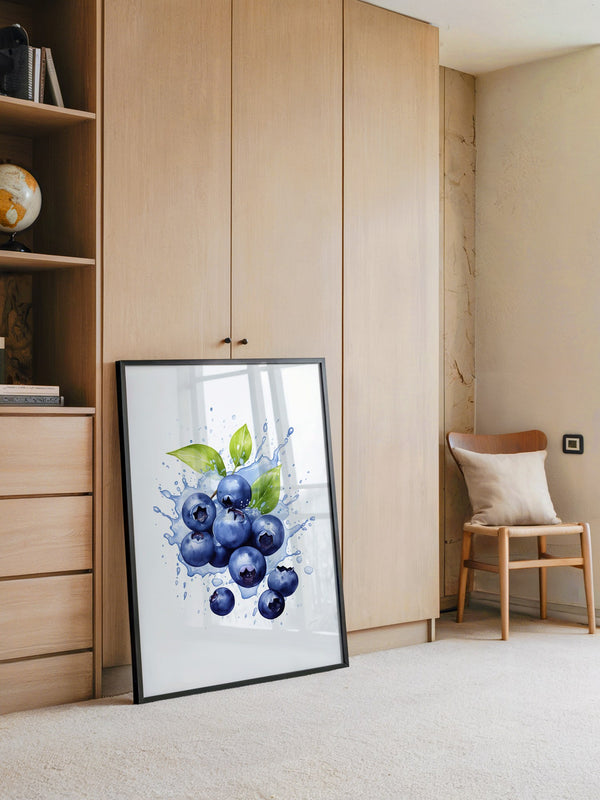 Blaubeeren Splash Aquarell