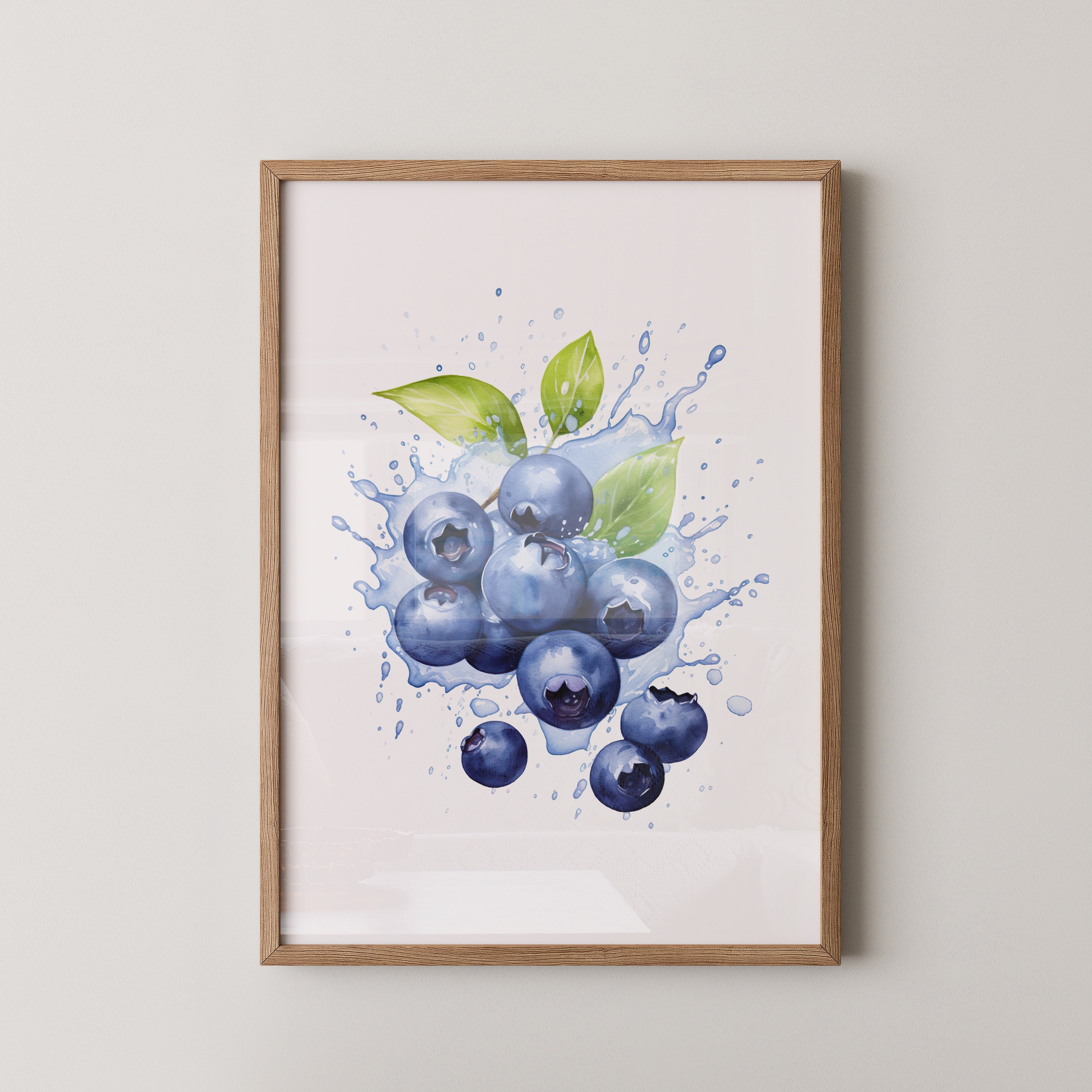 Blaubeeren Splash Aquarell