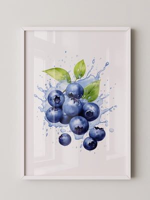 Blaubeeren Splash Aquarell