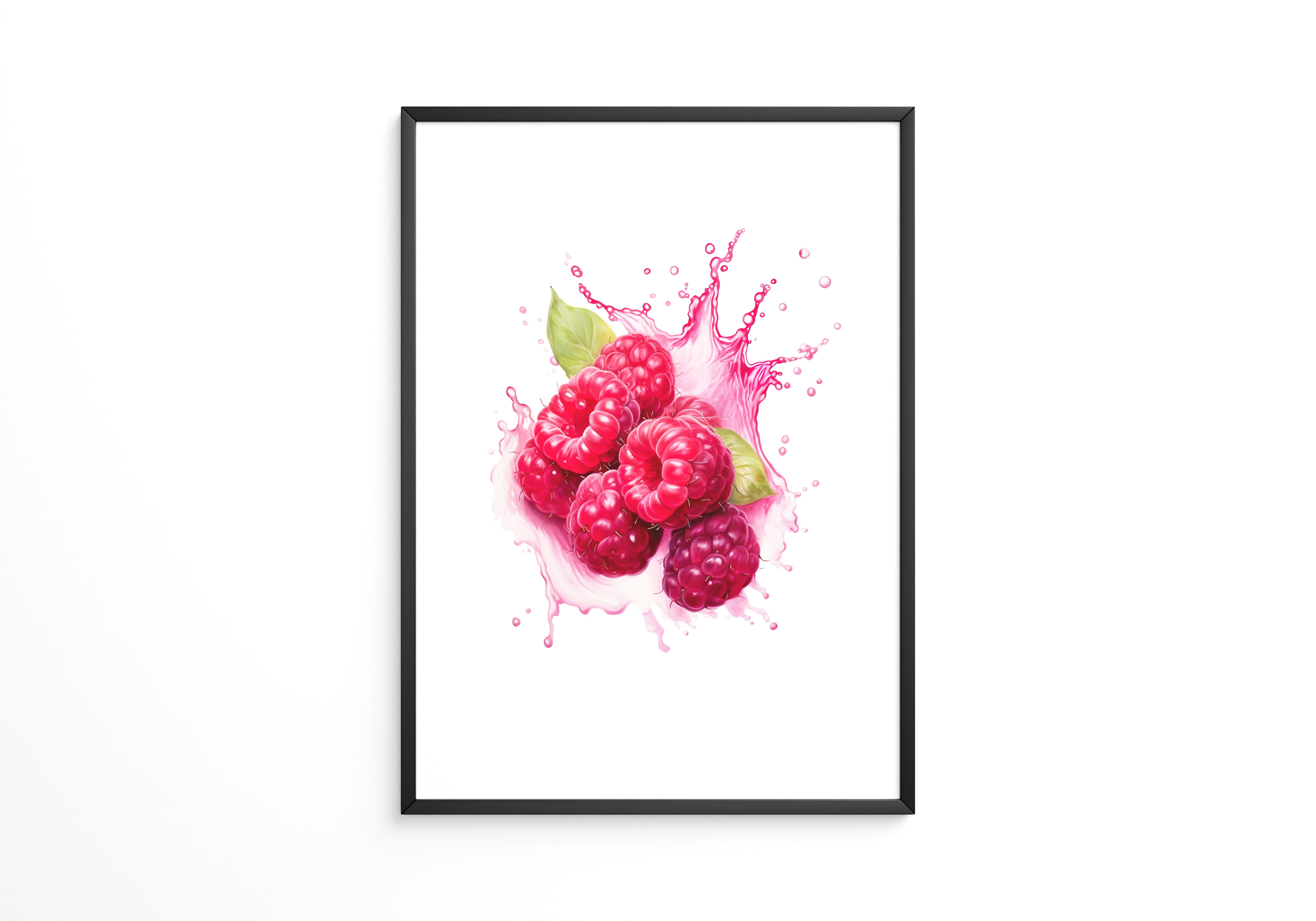 Himbeeren Spritzer Aquarell