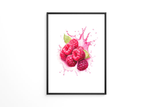 Himbeeren Spritzer Aquarell