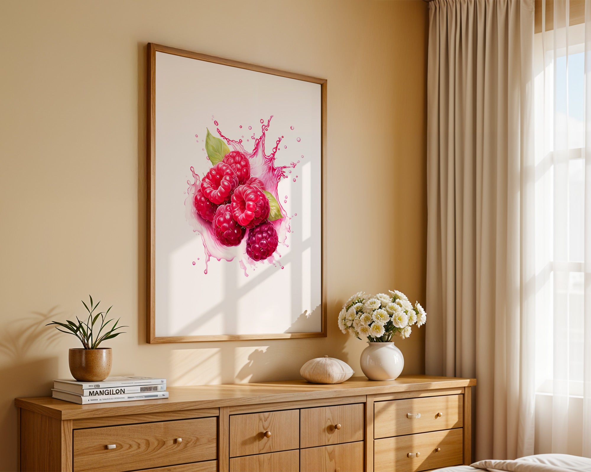 Himbeeren Spritzer Aquarell