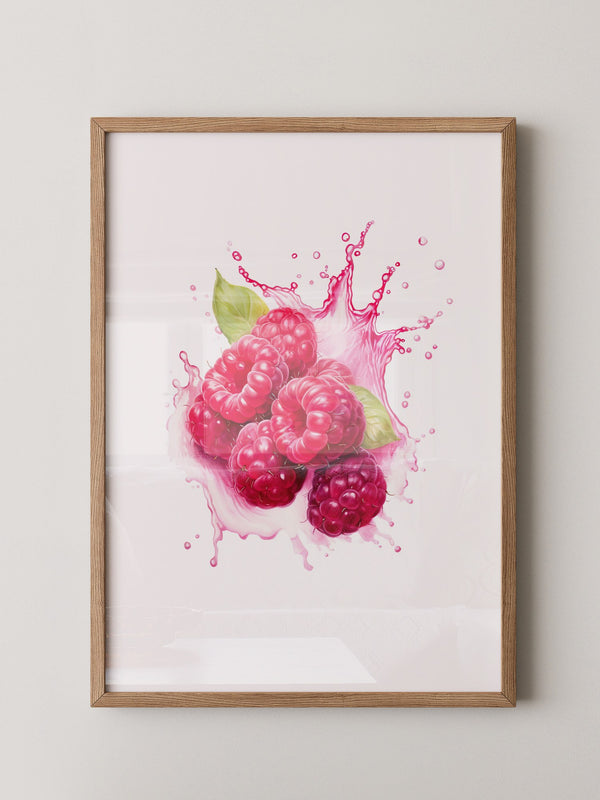 Himbeeren Spritzer Aquarell