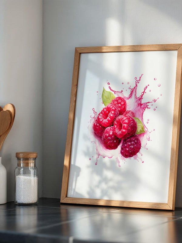 Himbeeren Spritzer Aquarell