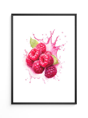 Himbeeren Spritzer Aquarell