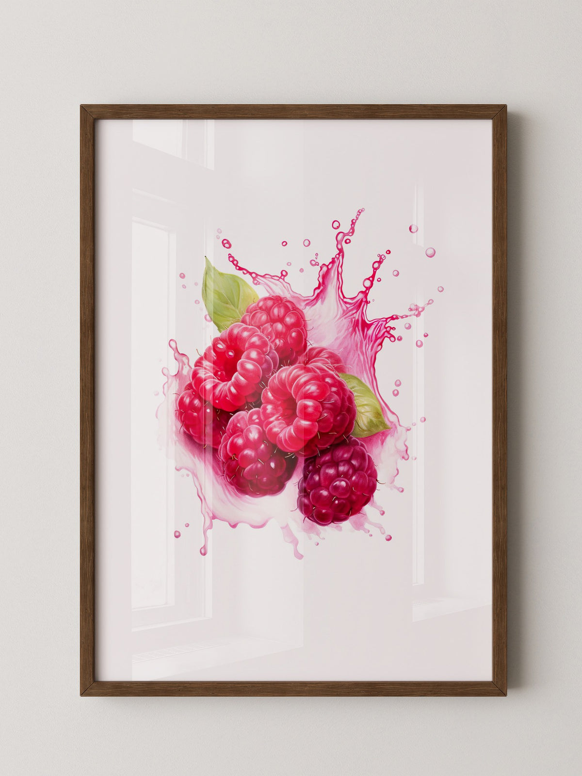 Himbeeren Spritzer Aquarell