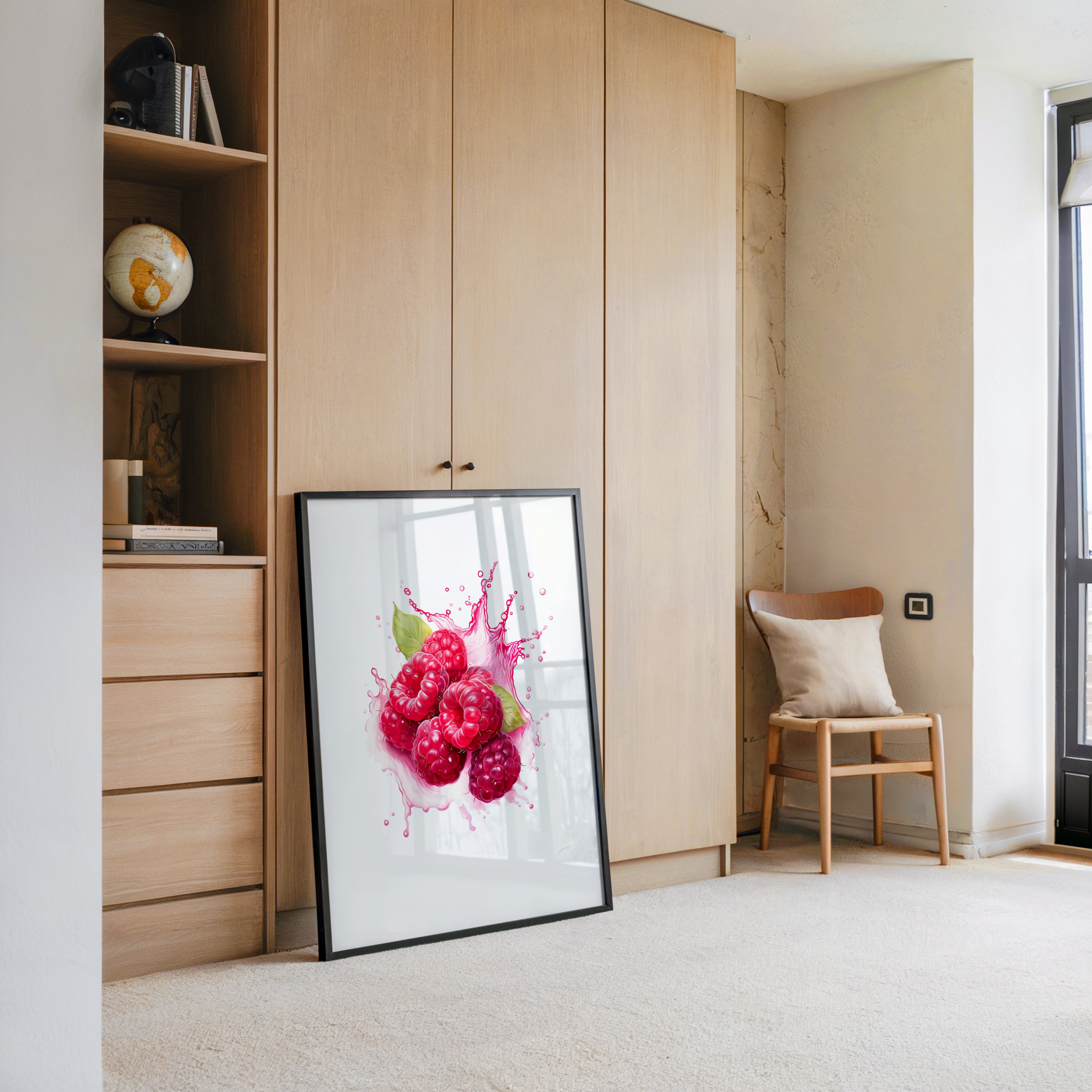 Himbeeren Spritzer Aquarell