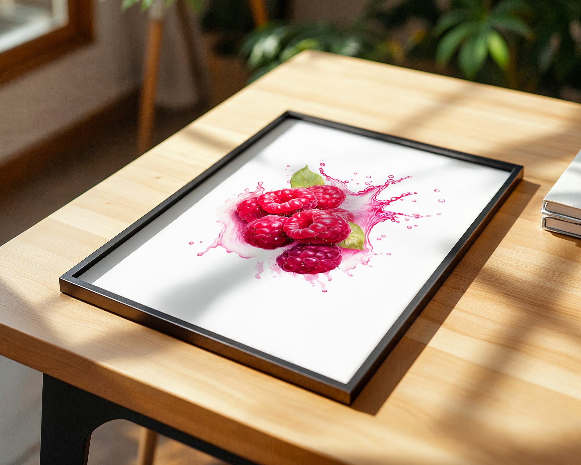 Himbeeren Spritzer Aquarell