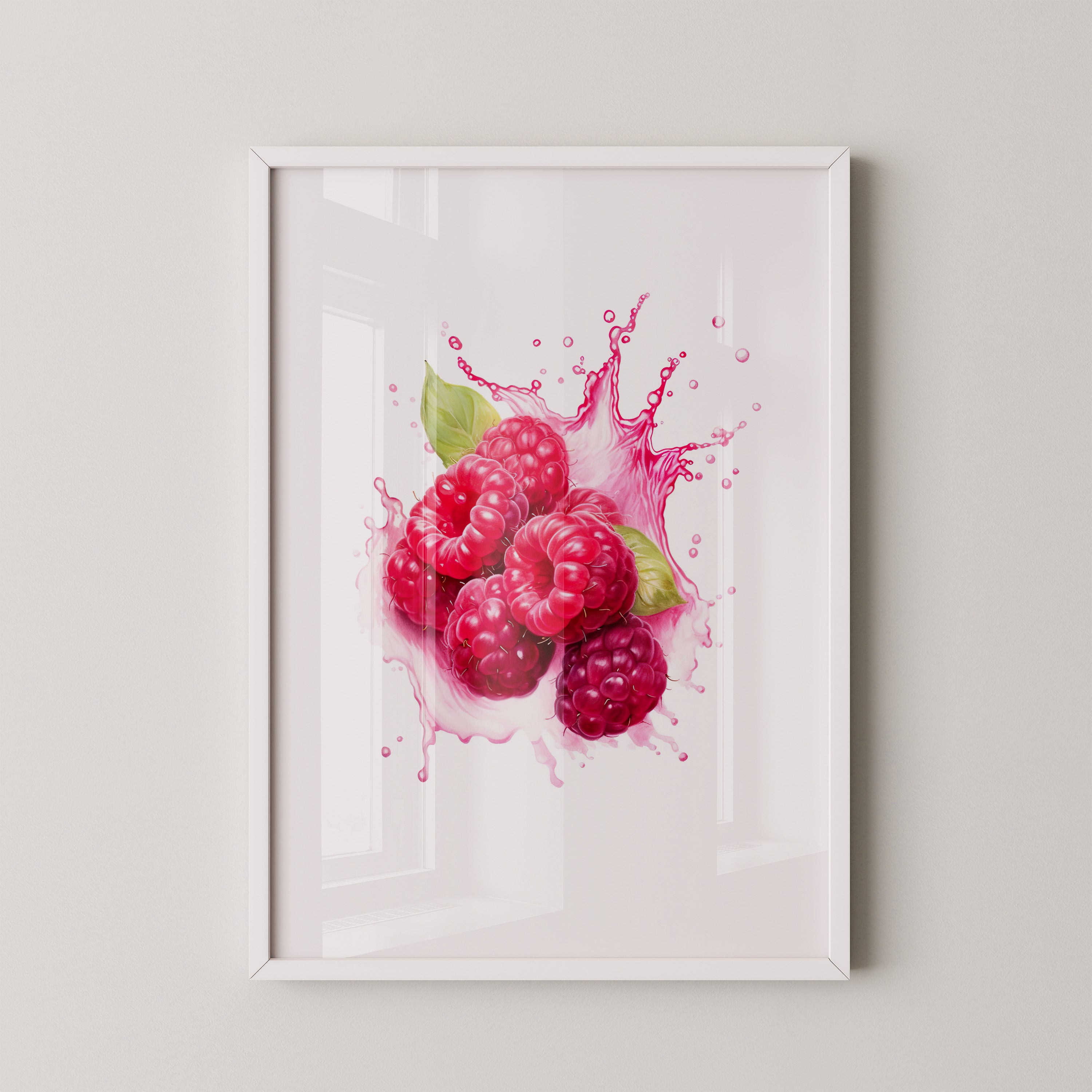 Himbeeren Spritzer Aquarell