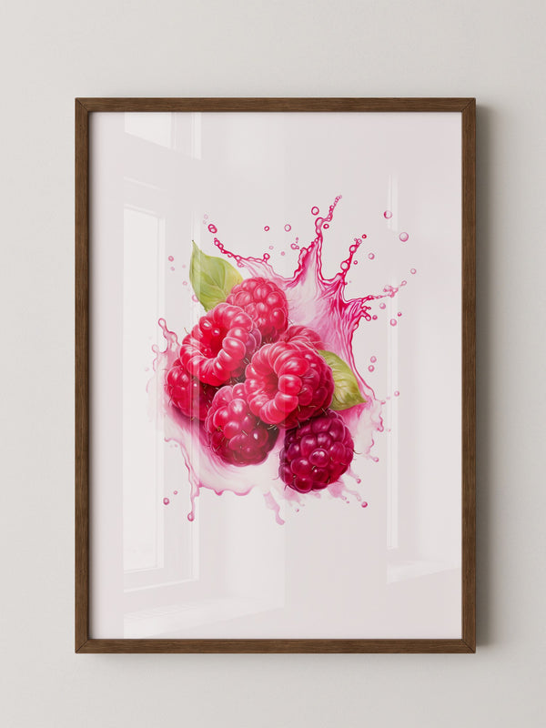 Himbeeren Spritzer Aquarell