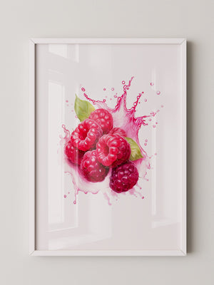 Himbeeren Spritzer Aquarell