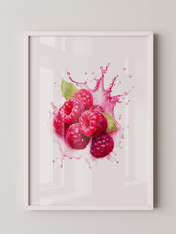 Himbeeren Spritzer Aquarell