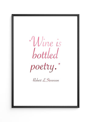 Wein Zitat Rote Schrift
