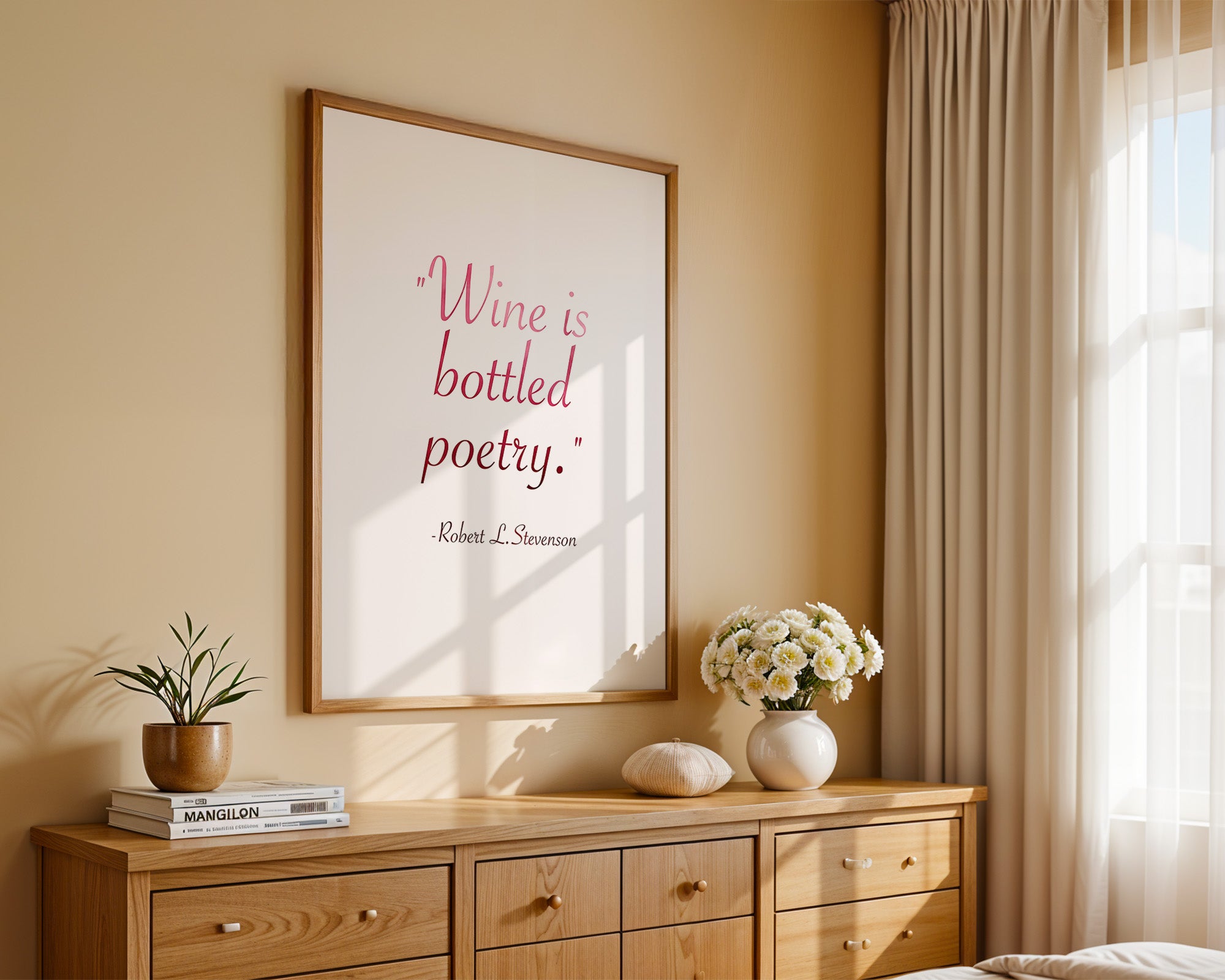 Wein Zitat Rote Schrift