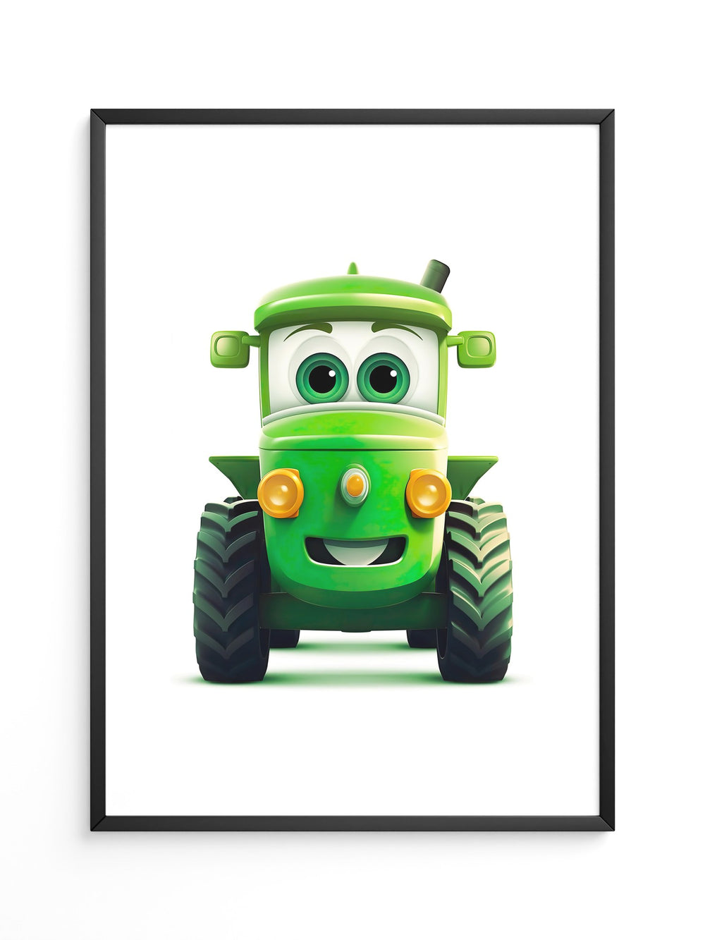 Niedlicher Traktor Gruen Gesicht