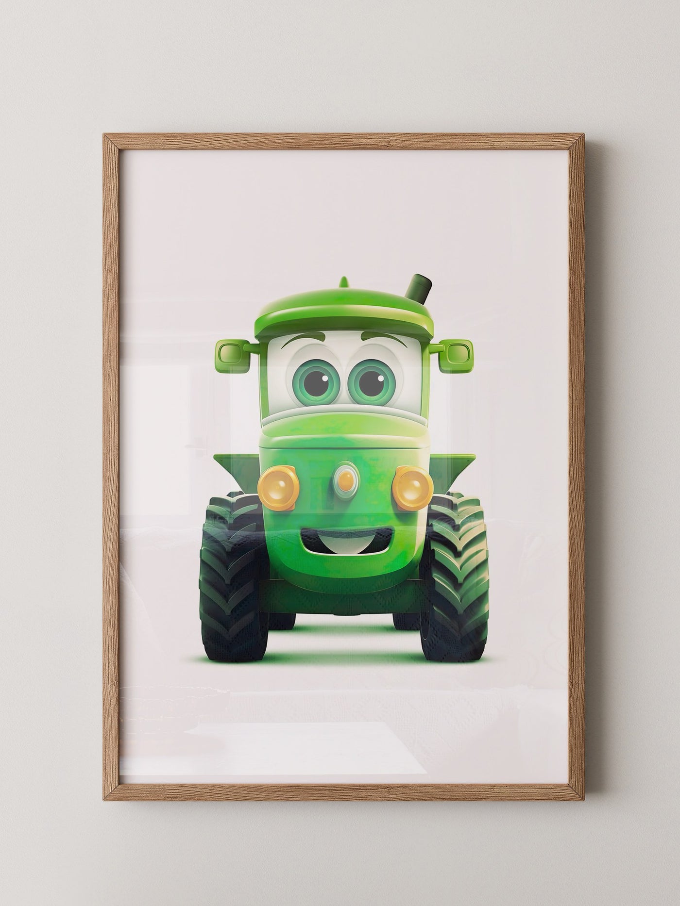 Niedlicher Traktor Gruen Gesicht