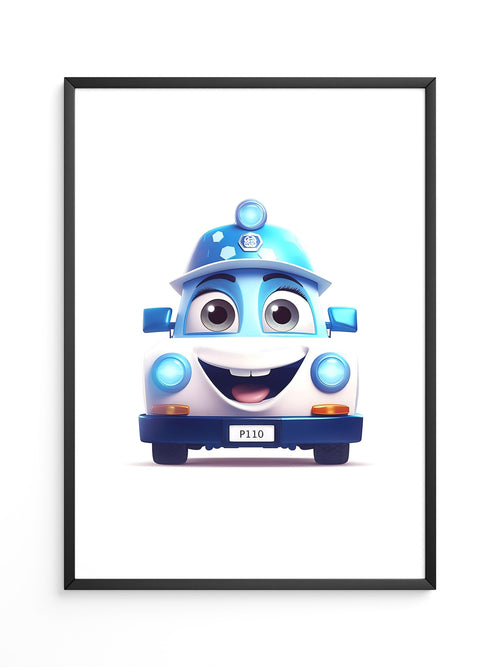 Kleines Polizeiauto Cartoonansicht