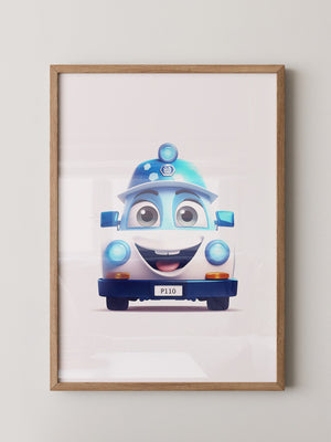 Kleines Polizeiauto Cartoonansicht