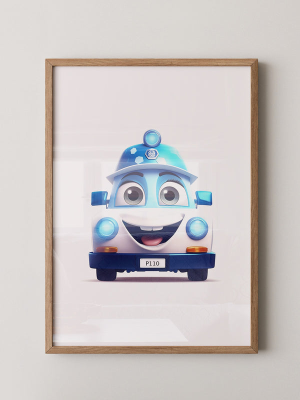 Kleines Polizeiauto Cartoonansicht