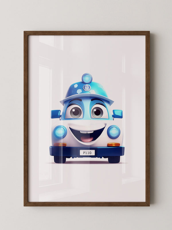 Kleines Polizeiauto Cartoonansicht