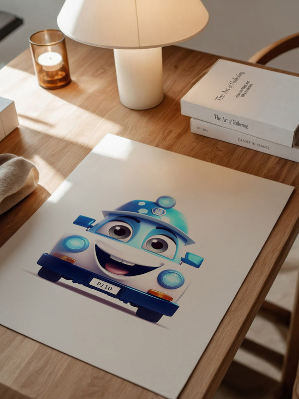 Kleines Polizeiauto Cartoonansicht