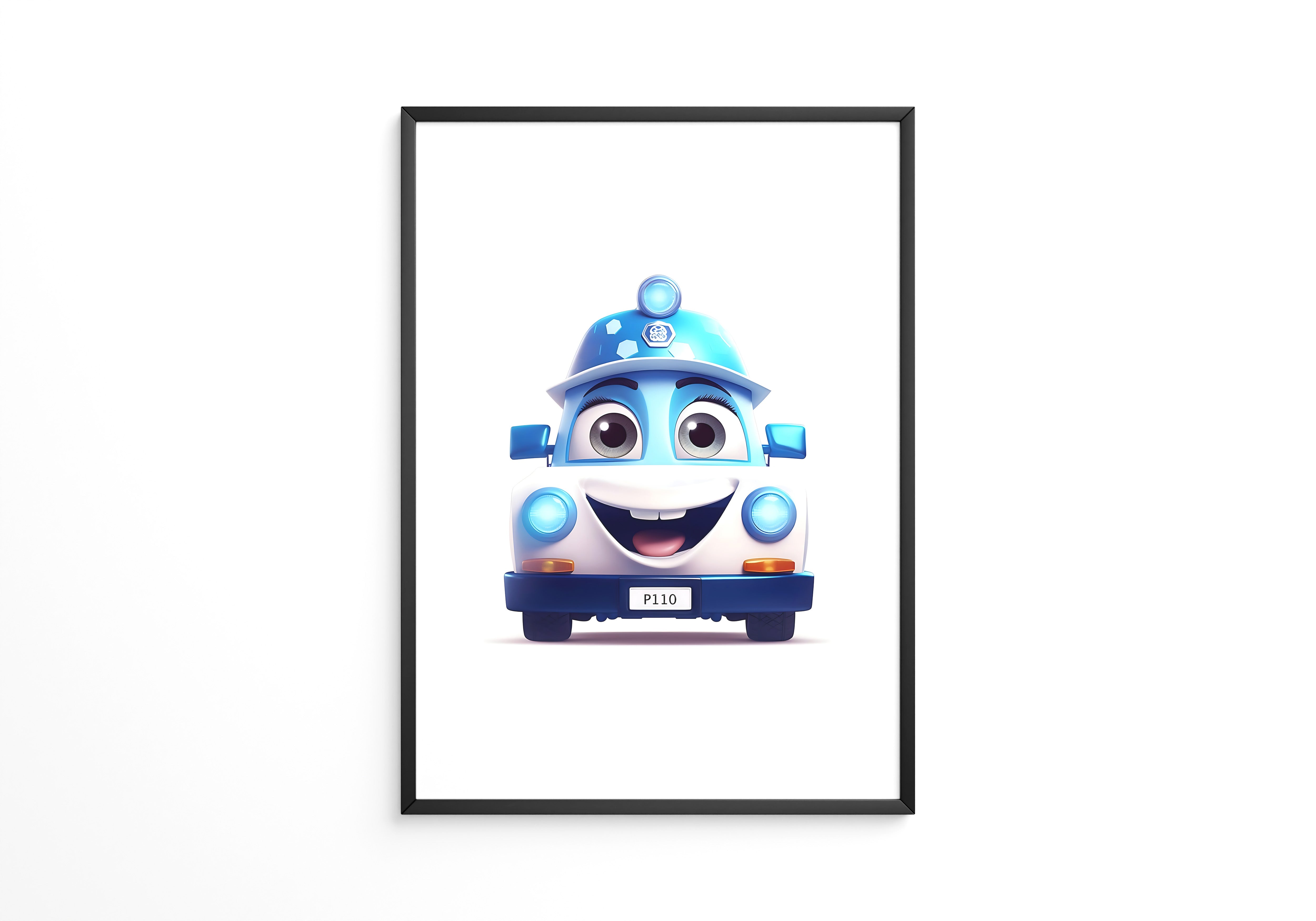 Kleines Polizeiauto Cartoonansicht