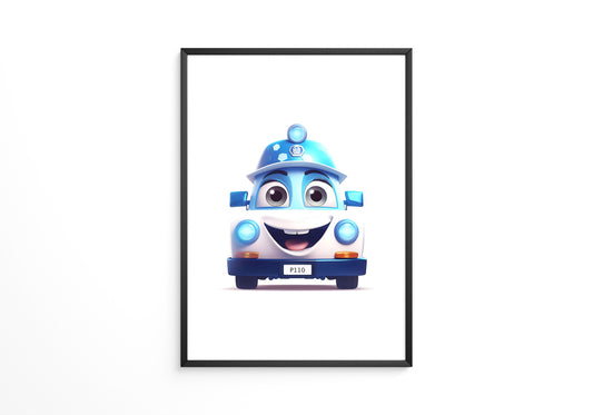 Kleines Polizeiauto Cartoonansicht