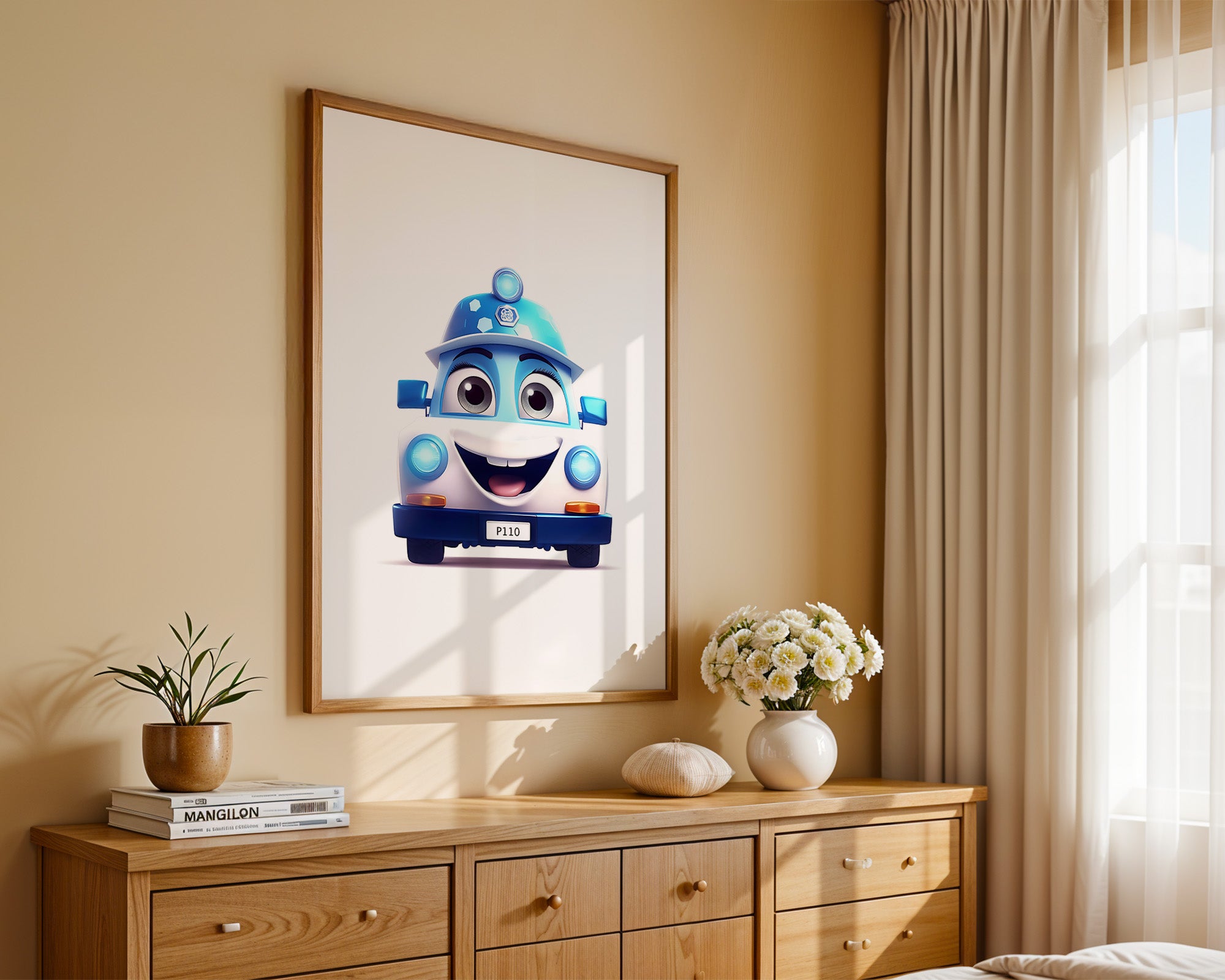 Kleines Polizeiauto Cartoonansicht