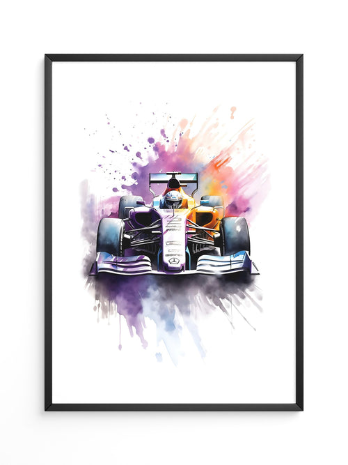 Rennwagen Aquarell Explosiv