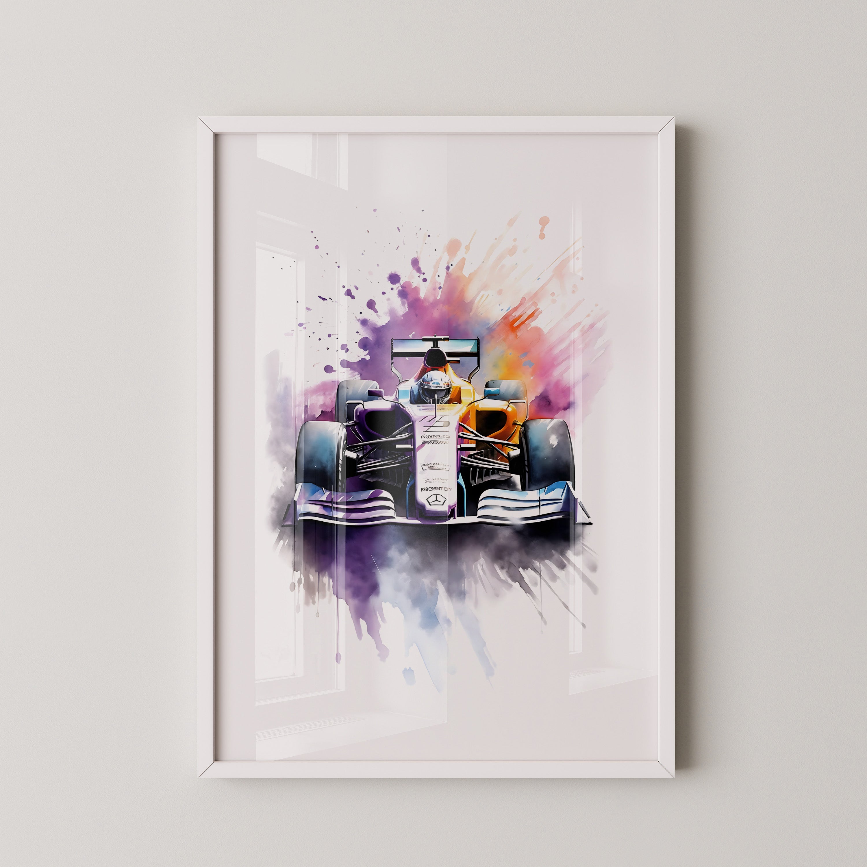 Rennwagen Aquarell Explosiv