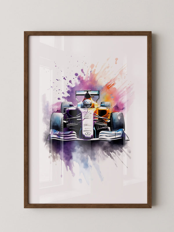 Rennwagen Aquarell Explosiv