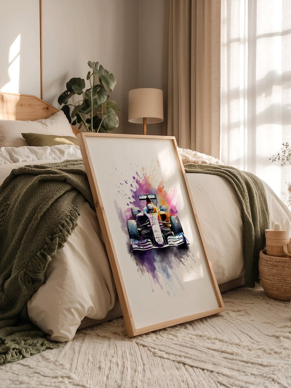 Rennwagen Aquarell Explosiv