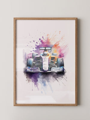 Rennwagen Aquarell Explosiv