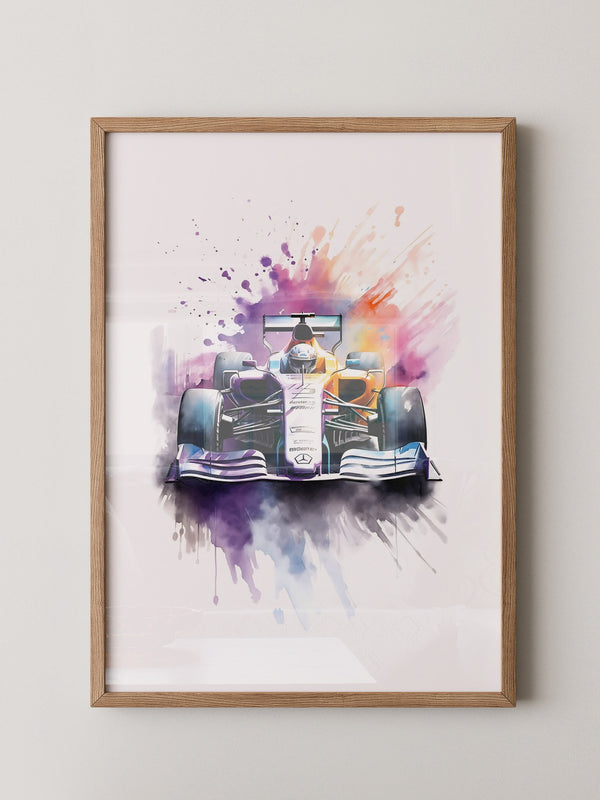 Rennwagen Aquarell Explosiv