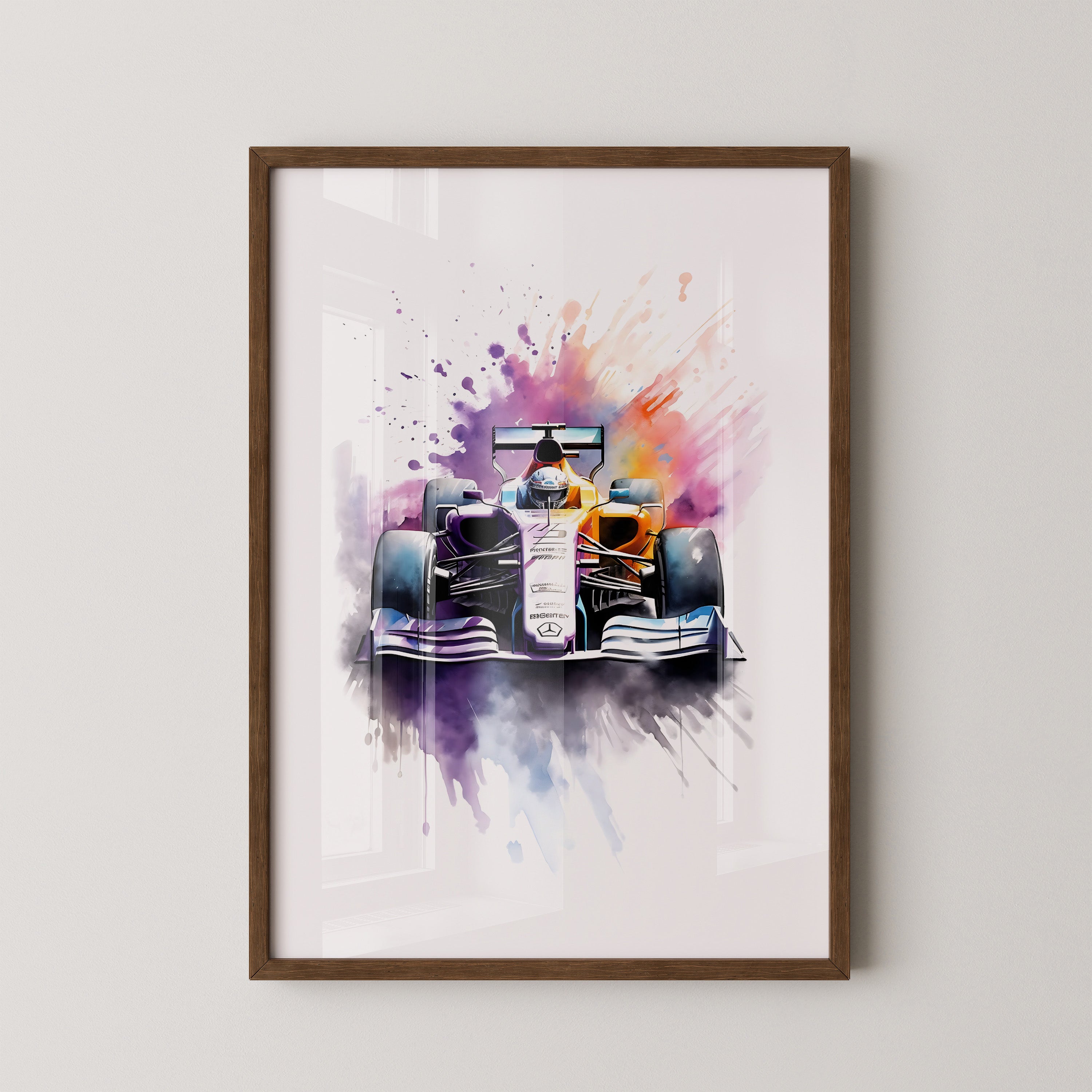 Rennwagen Aquarell Explosiv