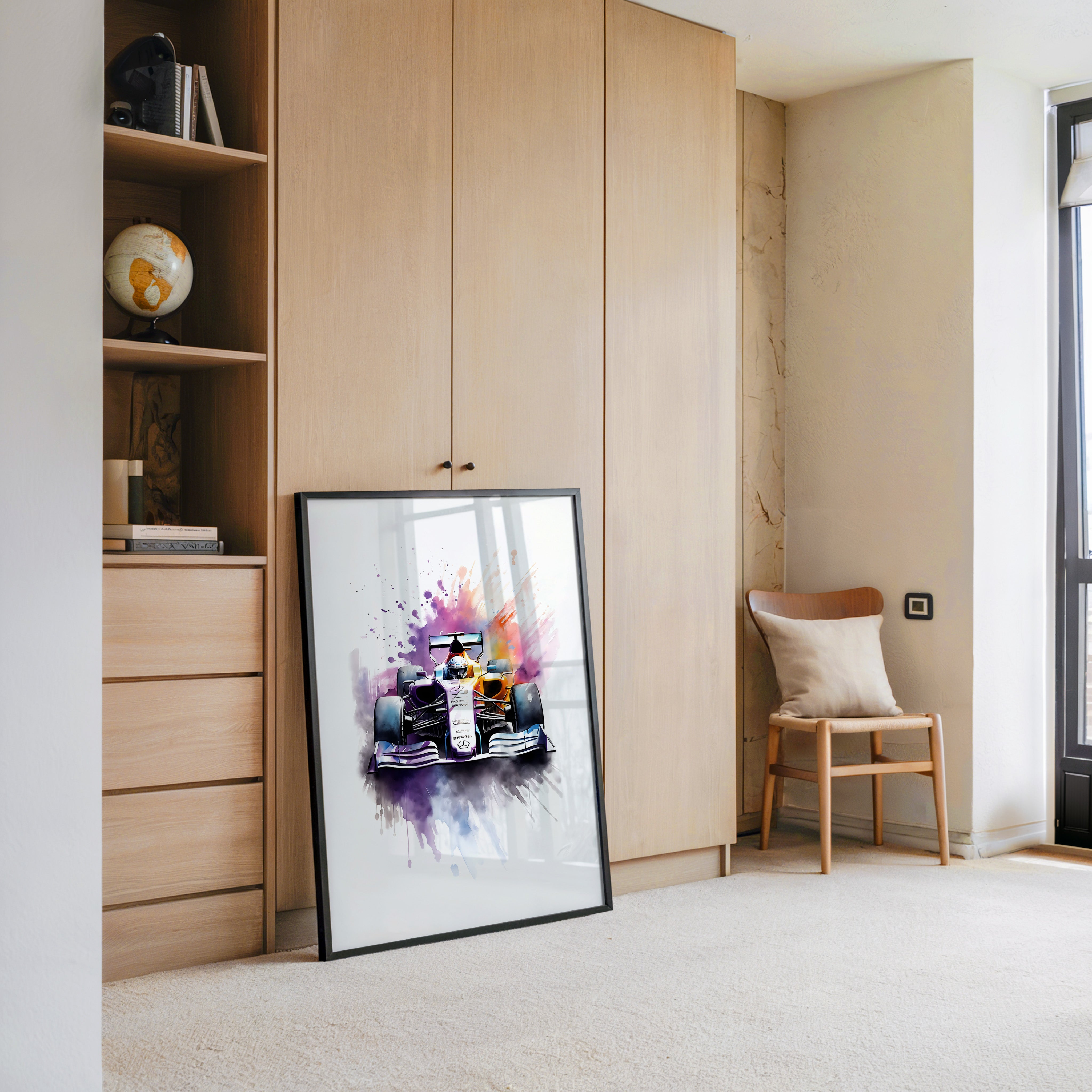 Rennwagen Aquarell Explosiv