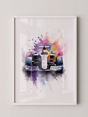 Rennwagen Aquarell Explosiv