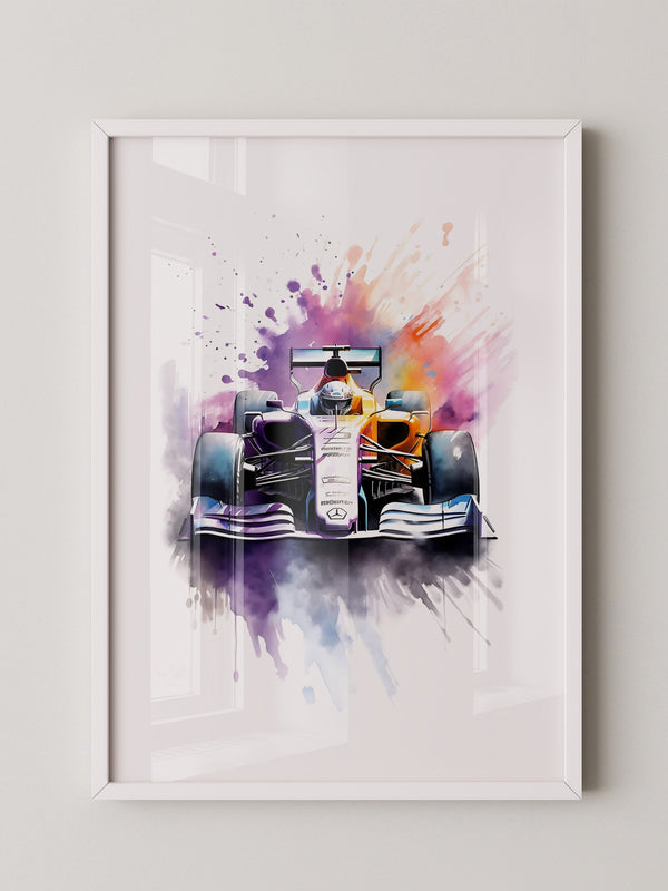 Rennwagen Aquarell Explosiv