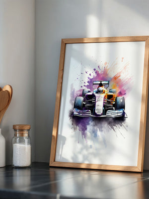 Rennwagen Aquarell Explosiv