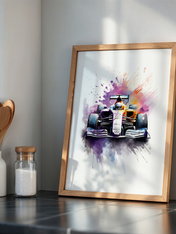 Rennwagen Aquarell Explosiv