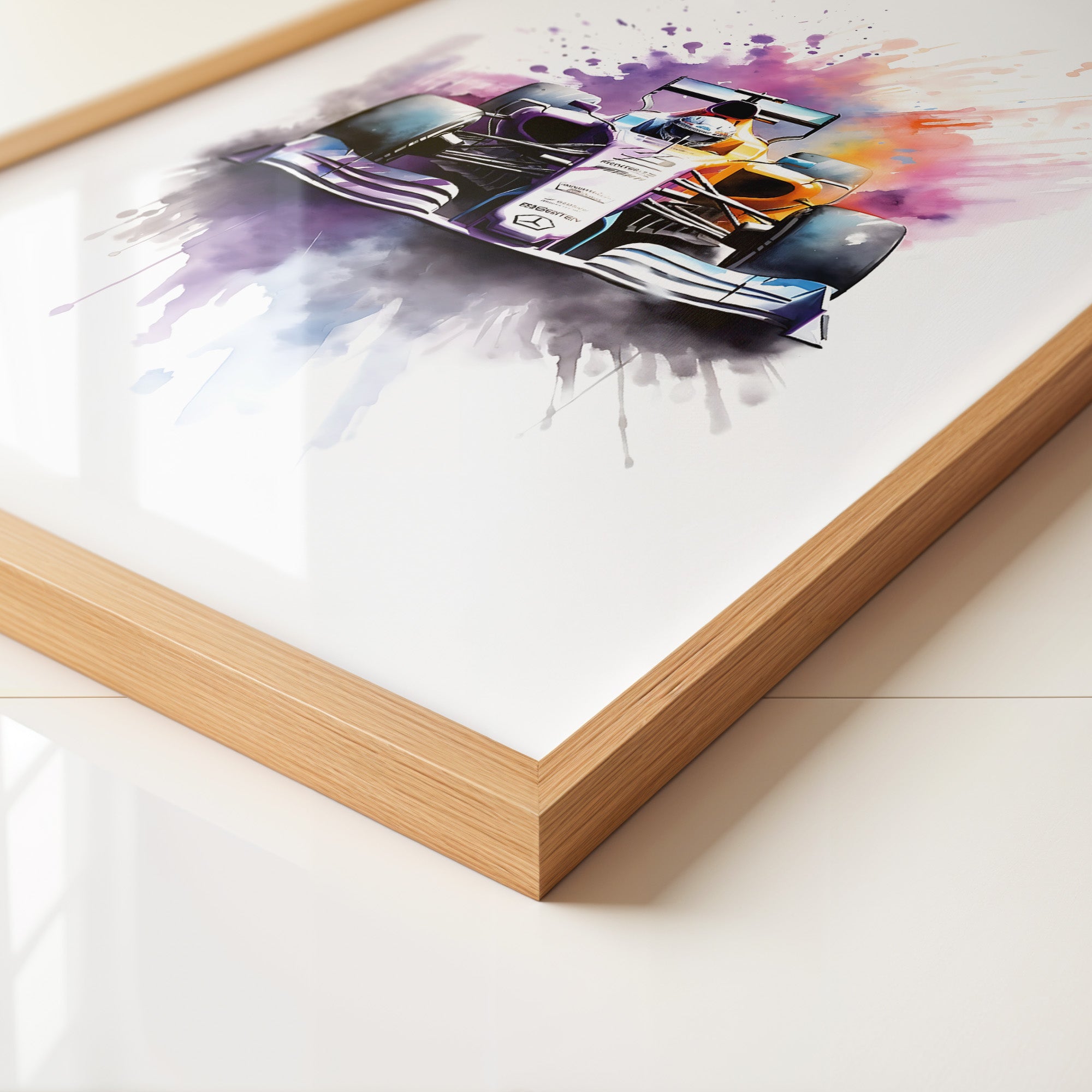 Rennwagen Aquarell Explosiv